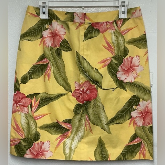 Tommy Bahama Women’s Yellow Floral Midi Skirt - Picture 2 of 8